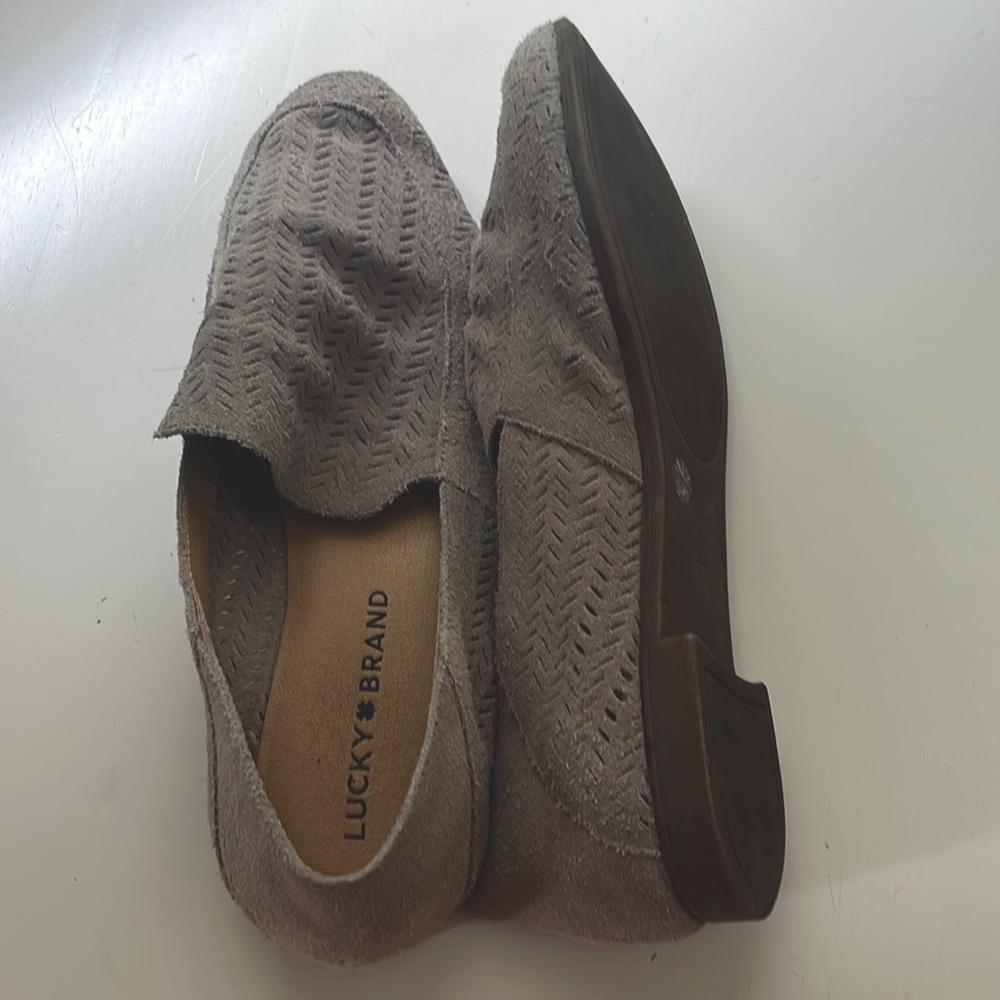 Lucky Brand Brogan Loafers - Taupe Suede Slipons